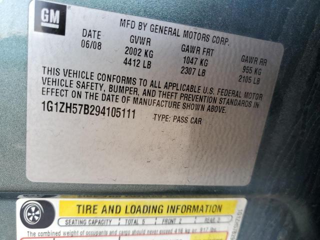 1G1ZH57B294105111 - 2009 CHEVROLET MALIBU 1LT BLUE photo 13