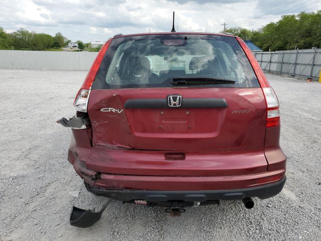 5J6RE4H39AL010325 - 2010 HONDA CR-V LX RED photo 6