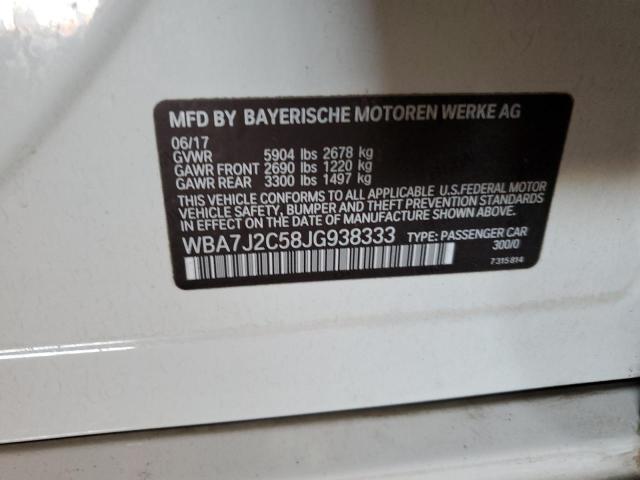 WBA7J2C58JG938333 - 2018 BMW 740 XE WHITE photo 12