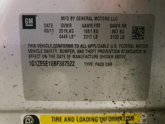 1G1ZE5E10BF387522 - 2011 CHEVROLET MALIBU LTZ ვერცხლისფერი ფოტო 13