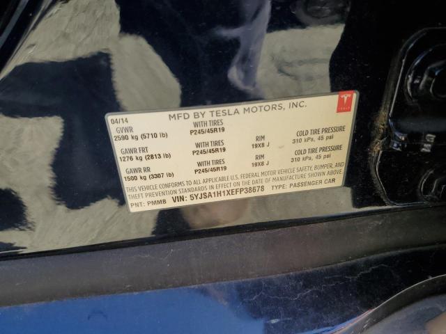5YJSA1H1XEFP38678 - 2014 TESLA MODEL S ლურჯი ფოტო 12