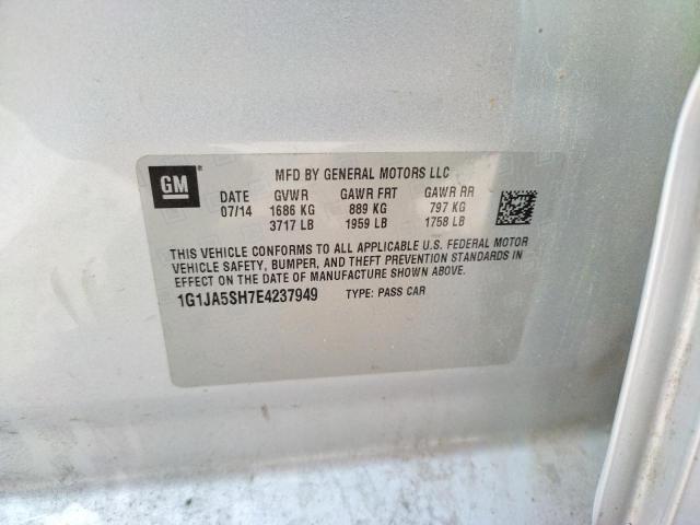 1G1JA5SH7E4237949 - 2014 CHEVROLET SONIC LS 灰色 照片 12