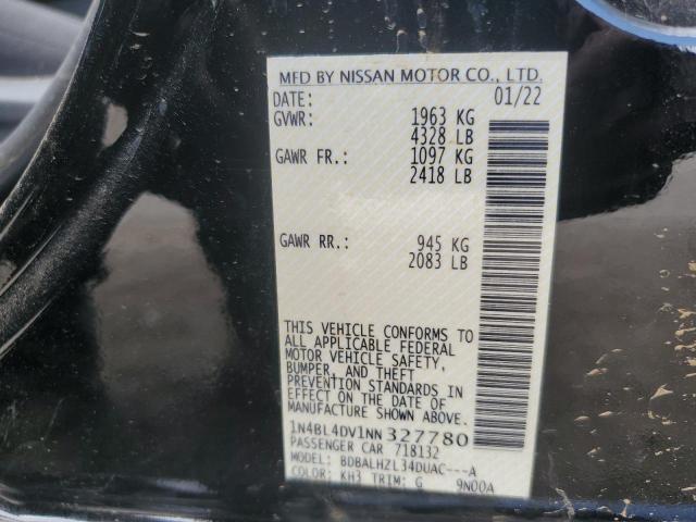 1N4BL4DV1NN327780 - 2022 NISSAN ALTIMA SV BLACK photo 12