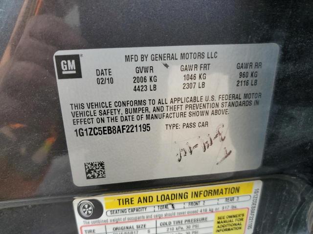 1G1ZC5EB8AF221195 - 2010 CHEVROLET MALIBU 1LT GRAY photo 12