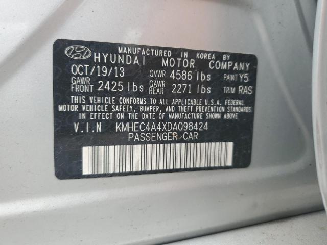 KMHEC4A4XDA098424 - 2013 HYUNDAI SONATA HYBRID SILVER photo 12