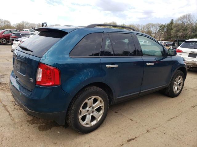 2FMDK4JC8BBA14477 - 2011 FORD EDGE SEL BLUE photo 3