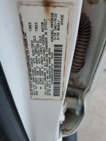 5TEGM92N23Z282713 - 2003 TOYOTA TACOMA DOUBLE CAB PRERUNNER WHITE photo 12