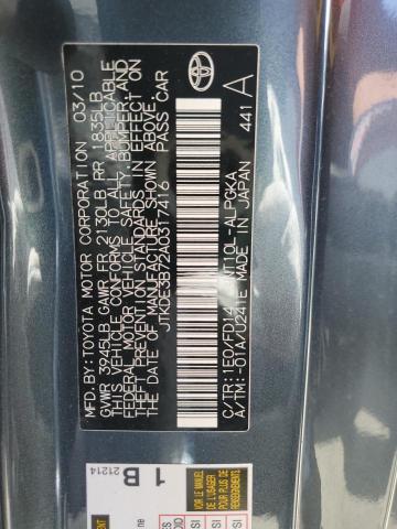 JTKDE3B72A0317416 - 2010 TOYOTA SCION TC Grafit foto 12