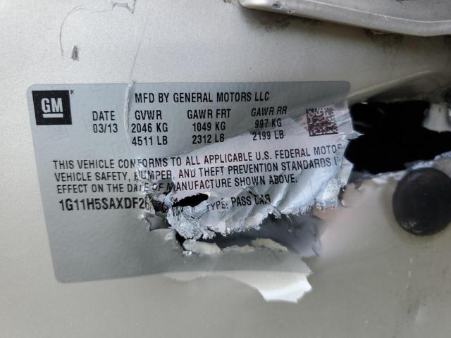 1G11H5SAXDF268131 - 2013 CHEVROLET MALIBU LTZ ვერცხლისფერი ფოტო 12