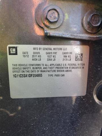 1G11C5SA1DF204865 - 2013 CHEVROLET MALIBU 1LT 灰色 照片 12