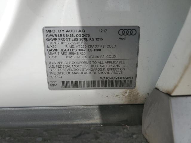 WA1CNAFY1J2104241 - 2018 AUDI Q5 PRESTIGE 白色 照片 13