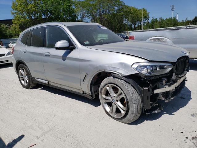 5UXTY5C0XM9F50095 - 2021 BMW X3 XDRIVE30I SILVER photo 4