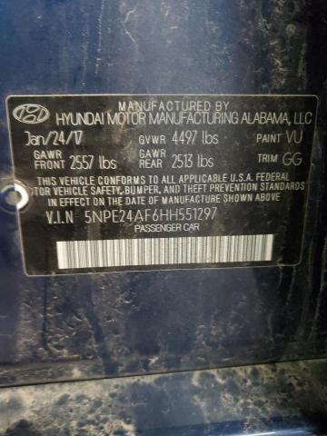 5NPE24AF6HH551297 - 2017 HYUNDAI SONATA SE BLUE photo 12