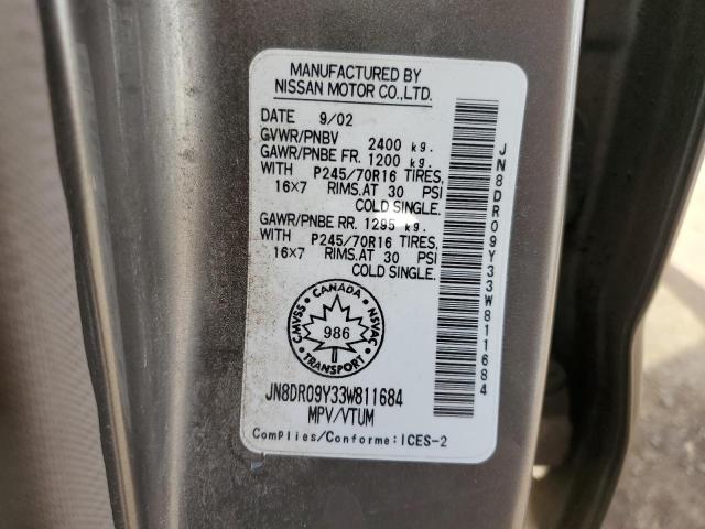 JN8DR09Y33W811684 - 2003 NISSAN PATHFINDER LE 金色 照片 13