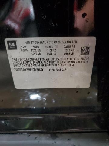 2G4GL5EX6F9293955 - 2015 BUICK REGAL 黑色 照片 12
