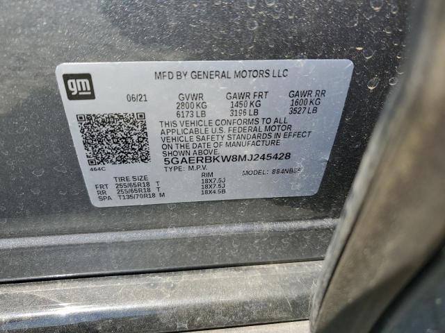 5GAERBKW8MJ245428 - 2021 BUICK ENCLAVE ESSENCE Boz foto 12