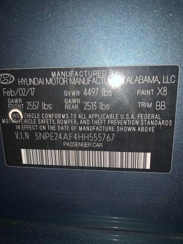 5NPE24AF4HH555767 - 2017 HYUNDAI SONATA SE BLUE photo 10