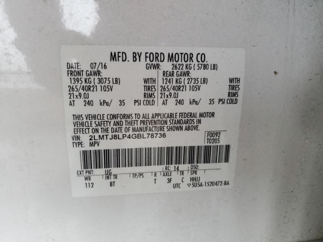 2LMTJ8LP4GBL78736 - 2016 LINCOLN MKX RESERVE Ağ foto 13