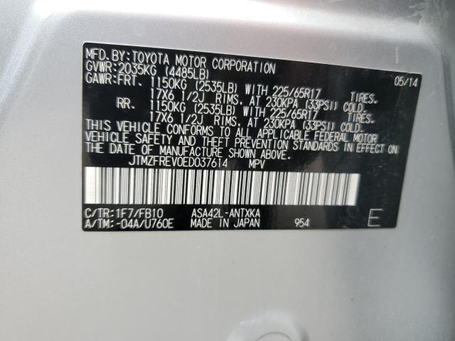 JTMZFREV0ED037614 - 2014 TOYOTA RAV4 LE SILVER photo 13