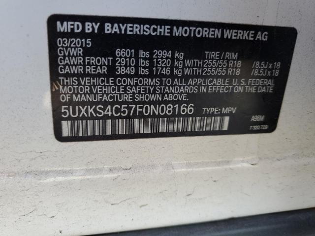 5UXKS4C57F0N08166 - 2015 BMW X5 XDRIVE35D WHITE photo 12