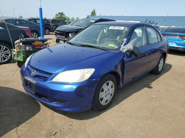 1HGES16394L012628 - 2004 HONDA CIVIC DX VP BLUE photo 1