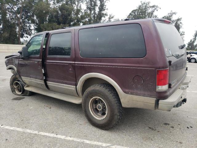 1FMNU43S9YED45908 - 2000 FORD EXCURSION LIMITED MAROON photo 2