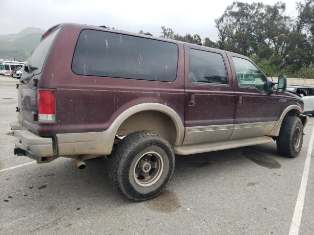 1FMNU43S9YED45908 - 2000 FORD EXCURSION LIMITED MAROON photo 3