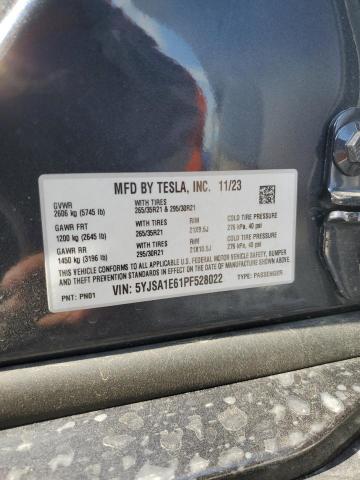 5YJSA1E61PF528022 - 2023 TESLA MODEL S 石墨色 照片 13