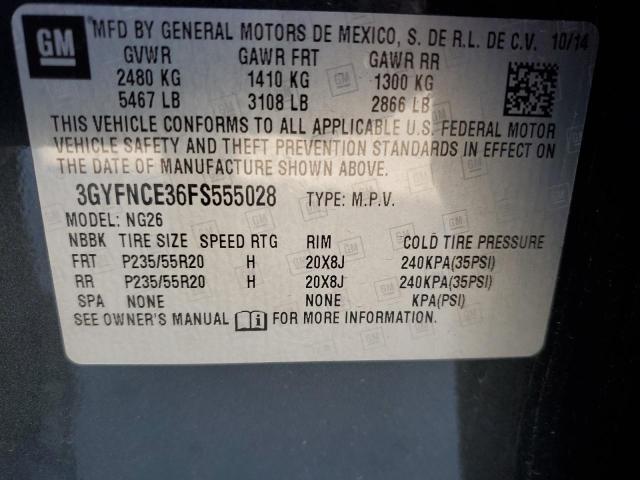 3GYFNCE36FS555028 - 2015 CADILLAC SRX PERFORMANCE COLLECTION CHARCOAL photo 13