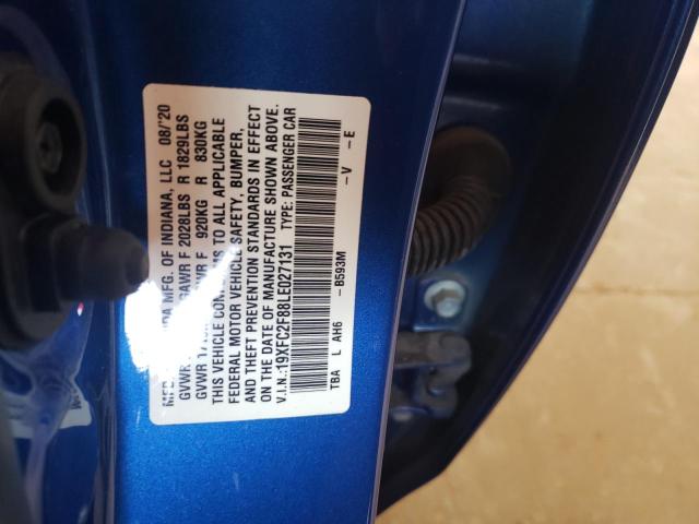 19XFC2F88LE027131 - 2020 HONDA CIVIC SPORT 蓝色 照片 12