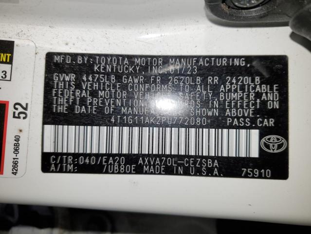 4T1G11AK2PU772080 - 2023 TOYOTA CAMRY SE NIGHT SHADE WHITE photo 13