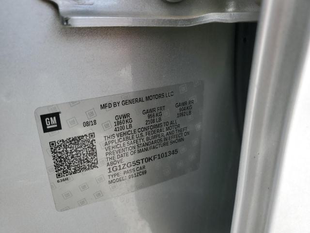 1G1ZG5ST0KF101345 - 2019 CHEVROLET MALIBU RS 银色 照片 12