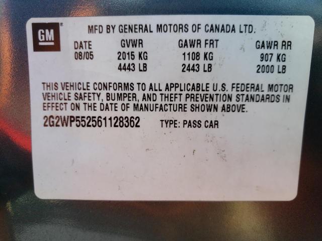 2G2WP552561128362 - 2006 PONTIAC GRAND PRIX 蓝色 照片 12