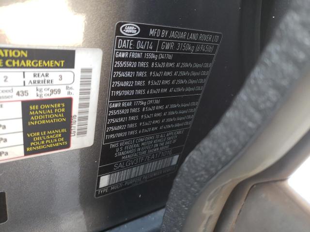 SALGV3TF7EA171016 - 2014 LAND ROVER RANGE ROVE AUTOBIOGRAPHY GRAY photo 13