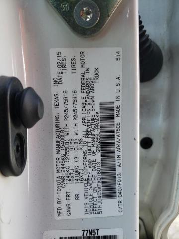 5TFJU4GNXFX078013 - 2015 TOYOTA TACOMA DOUBLE CAB PRERUNNER WHITE photo 12