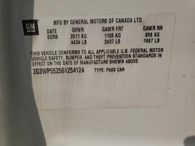 2G2WP552561254124 - 2006 PONTIAC GRAND PRIX 白色 照片 12