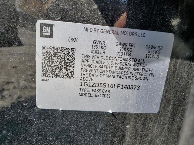 1G1ZD5ST6LF148373 - 2020 CHEVROLET MALIBU LT CHARCOAL photo 12