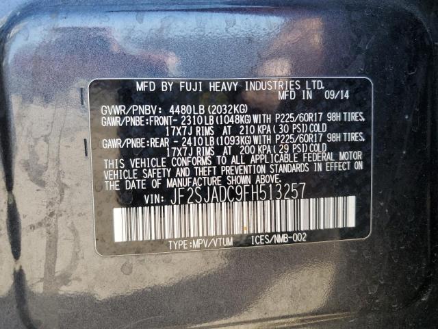 JF2SJADC9FH513257 - 2015 SUBARU FORESTER 2.5I PREMIUM Қара фото 14