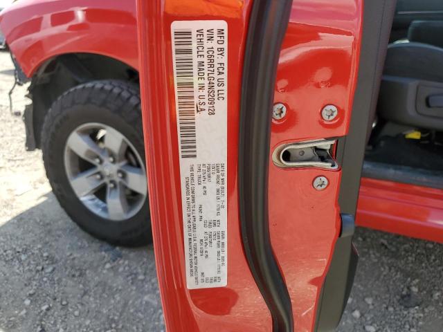 1C6RR7LG4NS209128 - 2022 RAM 1500 CLASS SLT წითელი ფოტო 13