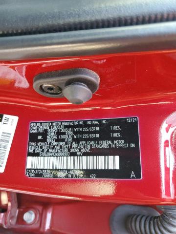 5TDGZRAH0NS098903 - 2022 TOYOTA HIGHLANDER XLE RED photo 13