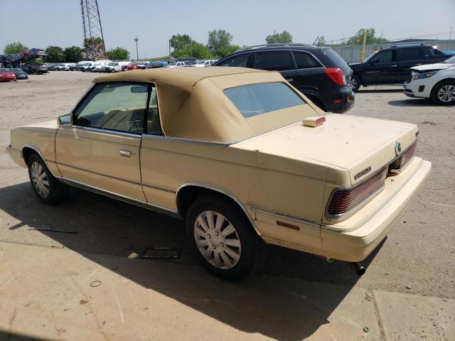 1C3BC55K3GG232346 - 1986 CHRYSLER LEBARON CREAM photo 2