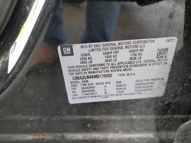 LRBAZLR4XMD178092 - 2021 BUICK ENVISION PREFERRED 黑色 照片 12