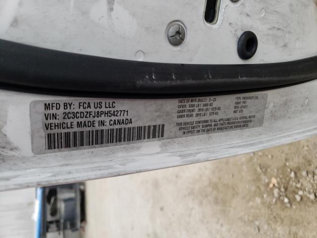 2C3CDZFJ8PH542771 - 2023 DODGE CHALLENGER R/T SCAT PACK WHITE photo 12