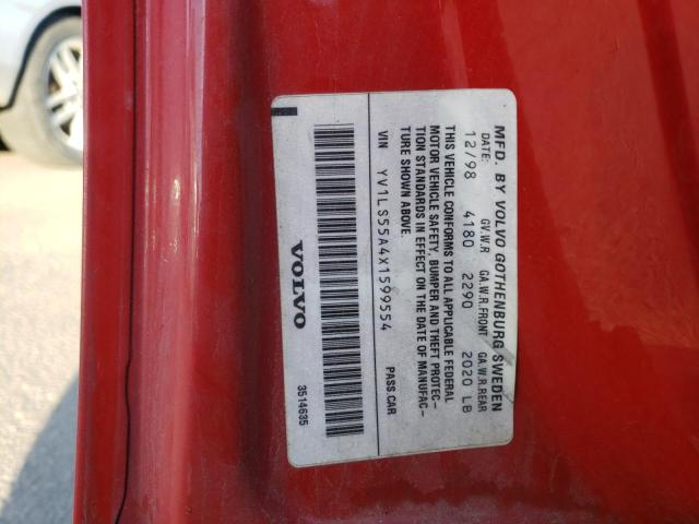 YV1LS55A4X1599554 - 1999 VOLVO S70 RED photo 10