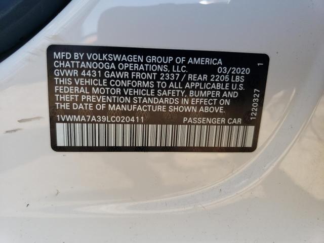 1VWMA7A39LC020411 - 2020 VOLKSWAGEN PASSAT R-LINE Ақ фото 13