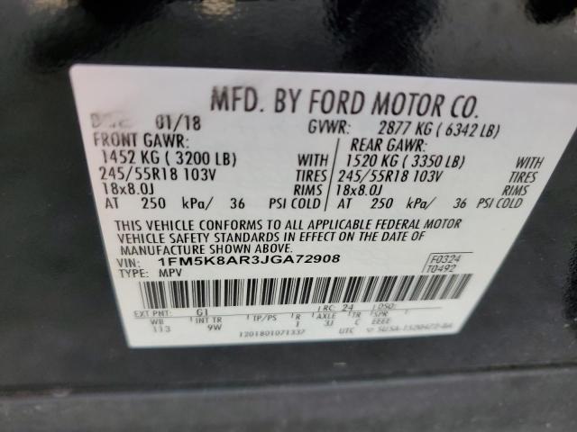 1FM5K8AR3JGA72908 - 2018 FORD EXPLORER POLICE INTERCEPTOR TWO TONE photo 14