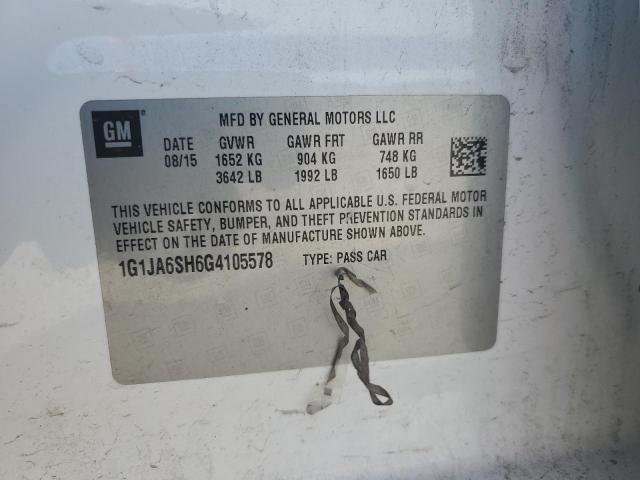 1G1JA6SH6G4105578 - 2016 CHEVROLET SONIC LS 白色 照片 12