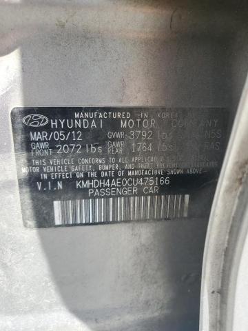 KMHDH4AE0CU475166 - 2012 HYUNDAI ELANTRA GLS GRAY photo 13