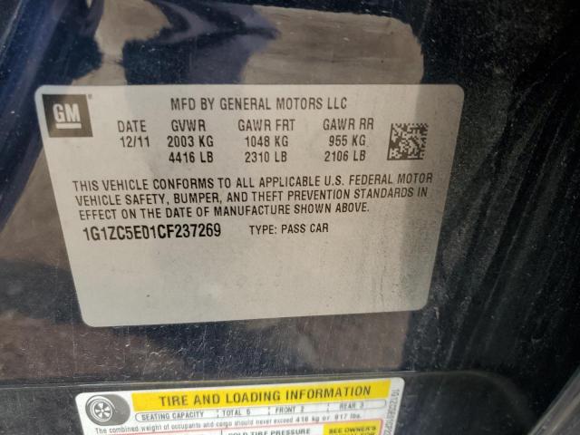 1G1ZC5E01CF237269 - 2012 CHEVROLET MALIBU 1LT BLUE photo 12