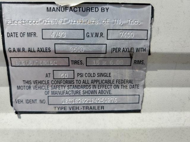 1EC1S2921P4250276 - 1993 CAMPER PROWLER 白色 照片 10